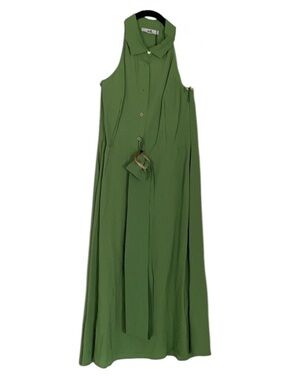 🆕👗European Designer adL Halter-neck Asymmetric Midi Dress 👗